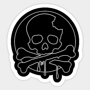 Urban Style Skull and Crossbones Black and White Sticker